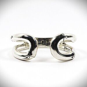 JOHN HARDY NWOT Bamboo Collection Sterling Silver Hinged Cuff Bracelet Size M